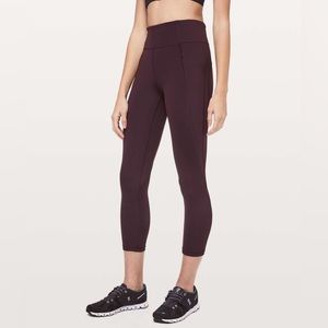 Lululemon Size 2 Time to Sweat Crop 23” Plum Shadow